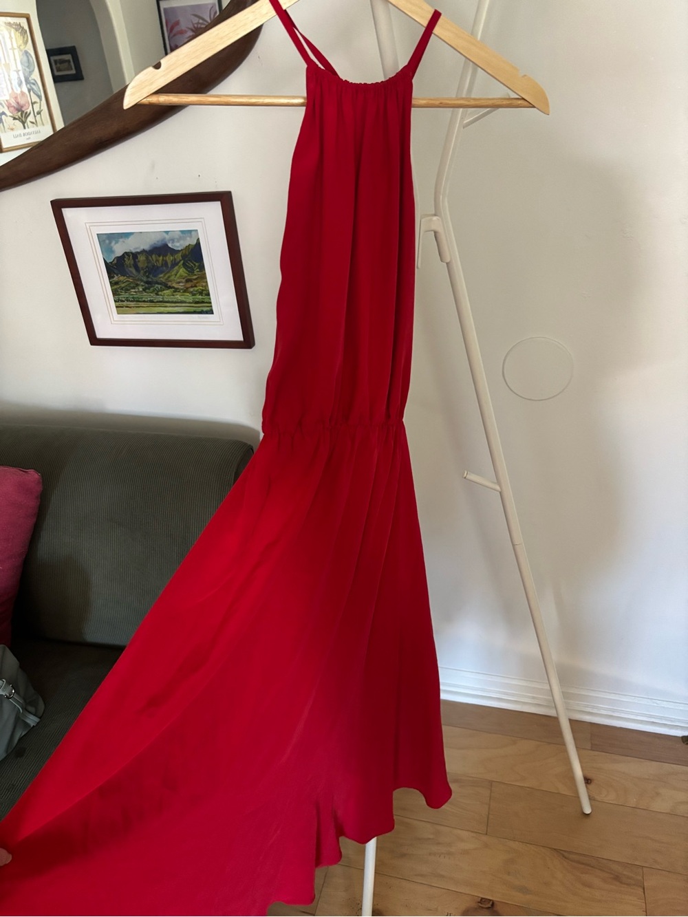 DSQUARED2 100% silk Red Halter mini/midi Dress 2000s chic